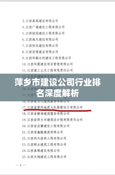 萍鄉市建設公司行業排名深度解析