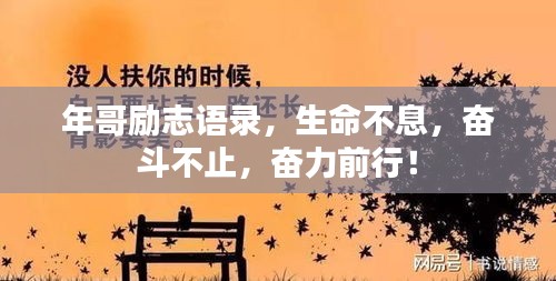 年哥勵志語錄,生命不息,奮斗不止,奮力前行!