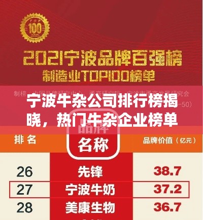 寧波牛雜公司排行榜揭曉，熱門牛雜企業(yè)榜單！