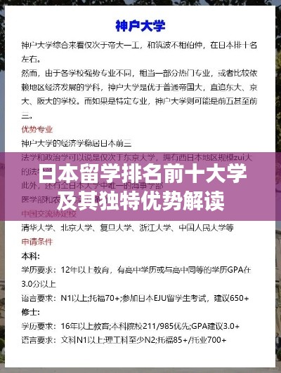 日本留學(xué)排名前十大學(xué)及其獨(dú)特優(yōu)勢解讀