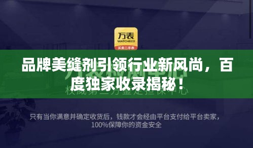 品牌美縫劑引領行業新風尚,百度獨家收錄揭秘!