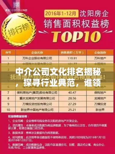 中介公司文化排名揭秘，探尋行業典范，誰領風騷？