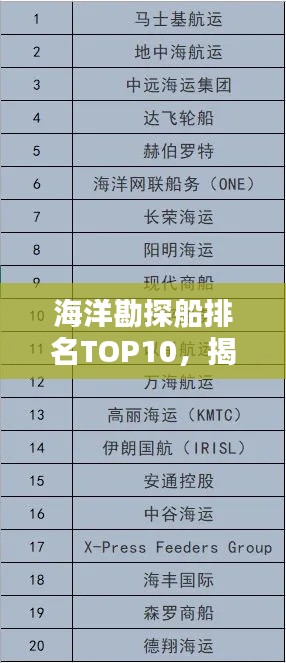 海洋勘探船排名TOP10，揭秘全球領(lǐng)先勘探船榜單