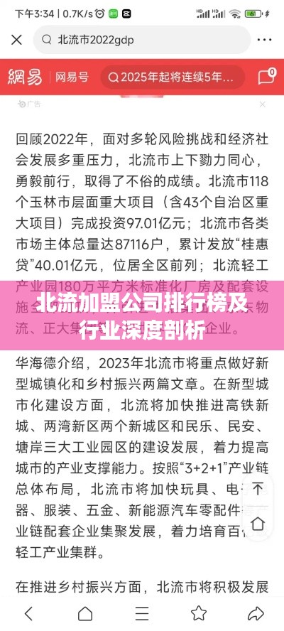 北流加盟公司排行榜及行業深度剖析