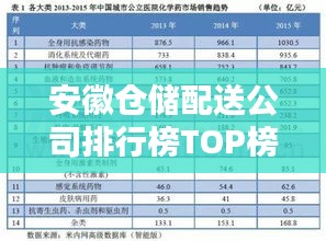 安徽倉儲配送公司排行榜TOP榜及行業影響力分析
