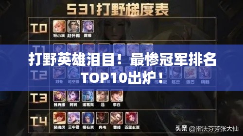 打野英雄淚目!最慘冠軍排名TOP10出爐!