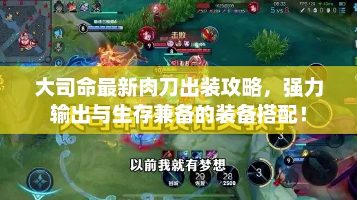 大司命最新肉刀出裝攻略,強(qiáng)力輸出與生存兼?zhèn)涞难b備搭配!