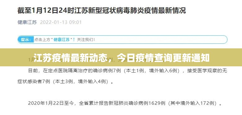 江蘇疫情最新動態，今日疫情查詢更新通知