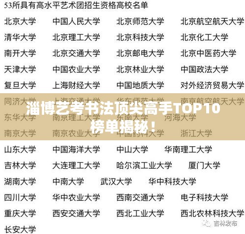 淄博藝考書法頂尖高手TOP10榜單揭秘!