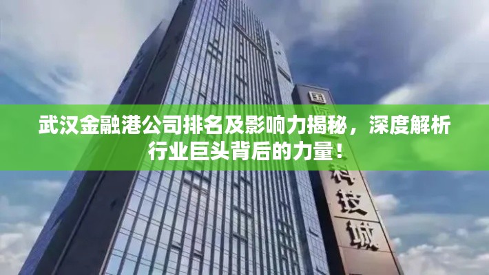 武漢金融港公司排名及影響力揭秘，深度解析行業(yè)巨頭背后的力量！