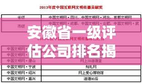 安徽省一級評估公司排名揭曉,影響力與實力并存!