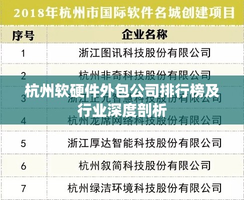 杭州軟硬件外包公司排行榜及行業深度剖析