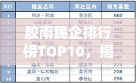 膠南民企排行榜TOP10，揭秘地方經(jīng)濟巨頭企業(yè)
