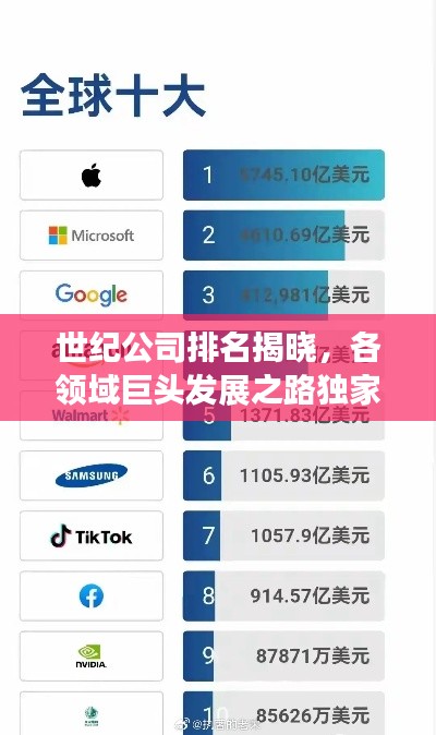 世紀公司排名揭曉，各領域巨頭發展之路獨家揭秘