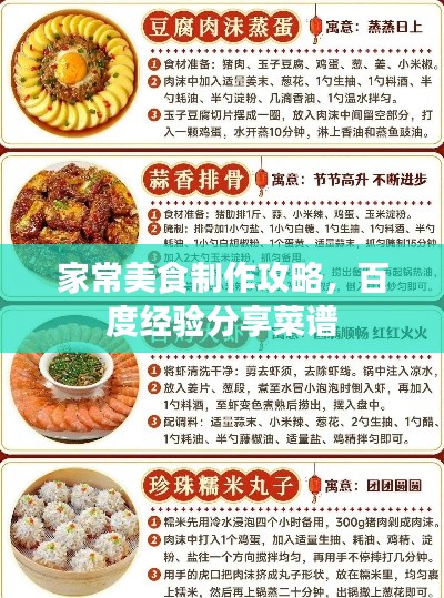 家常美食制作攻略,百度經驗分享菜譜