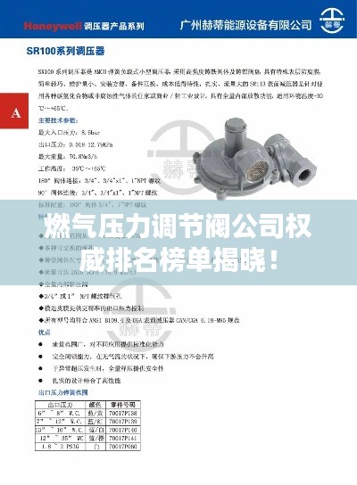 燃氣壓力調節閥公司權威排名榜單揭曉!