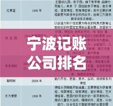 寧波記賬公司排名揭秘，行業深度分析與評估