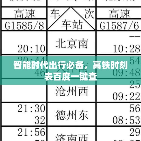 智能時代出行必備,高鐵時刻表百度一鍵查