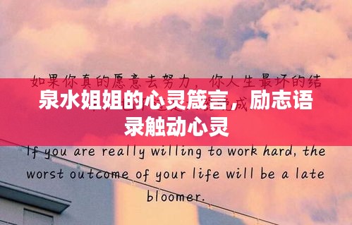 泉水姐姐的心靈箴言,勵志語錄觸動心靈