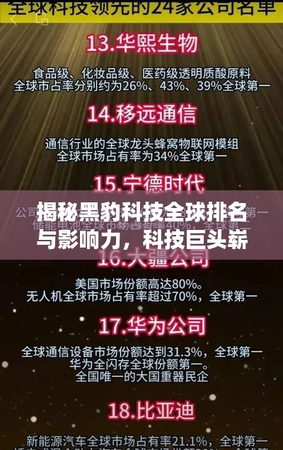 揭秘黑豹科技全球排名與影響力,科技巨頭嶄露頭角