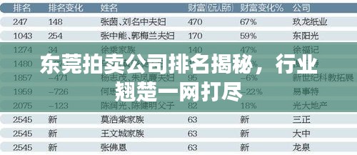 東莞拍賣公司排名揭秘，行業翹楚一網打盡